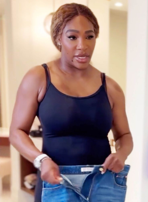 Serena Williams încearcă pentru a doua oară fusta din denim Valentino în timpul călătoriei de pierdere în greutate: „Ajungem acolo”. 23 mai 2024. Foto: Profimedia