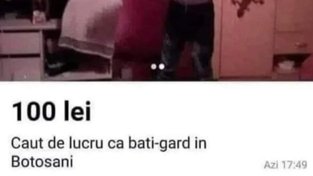 Anunțul de angajare al unui tânăr din Botoșani a devenit viral: Caut de lucru ca batigard. Nu am luat bătaie decât de 3 ori până la 22 de ani