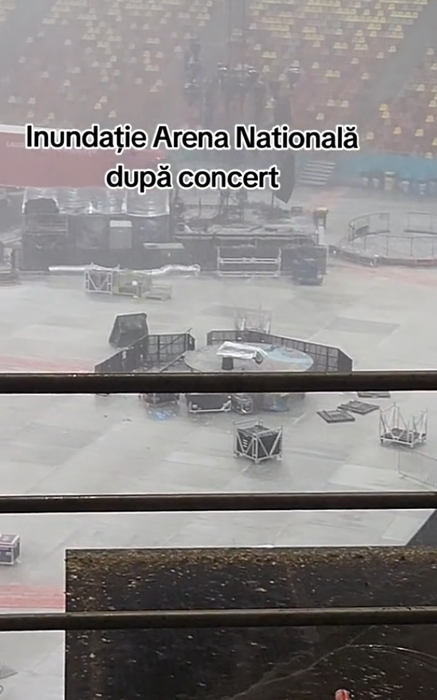 Inundație pe National Arena, după concertul Coldplay / sursă foto: Tik Tok