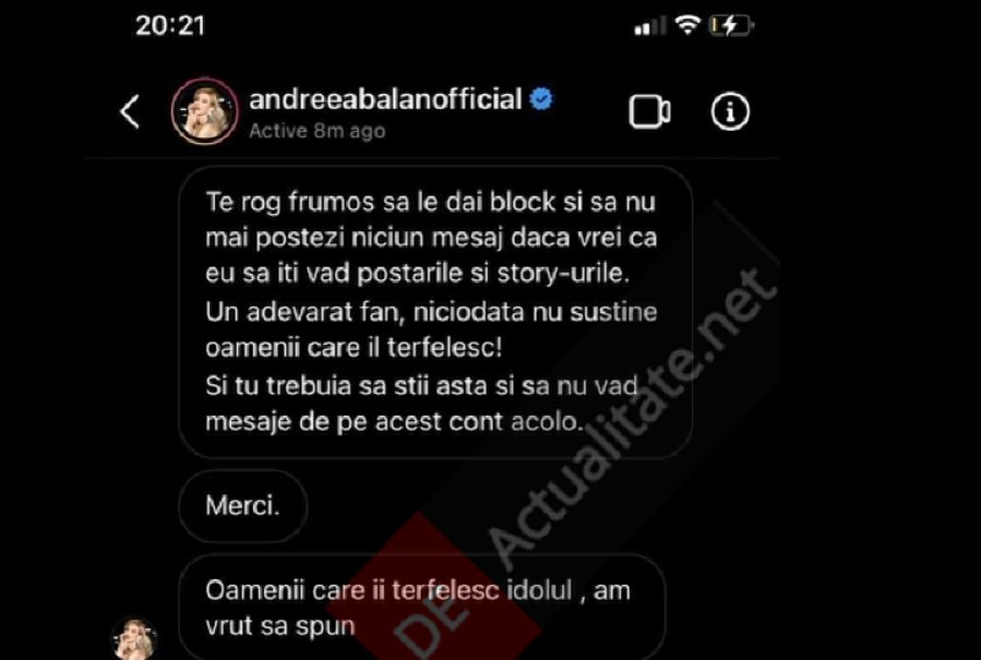 Mesajele postate de Andreea Bălan ( sursa Instagram)