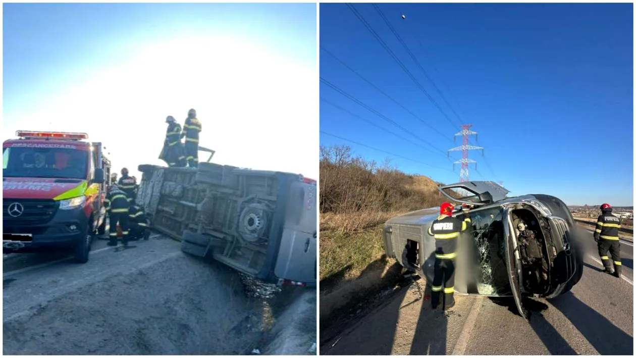 Accident grav în Cluj-Napoca! Un microbuz cu 10 pasageri, implicat în coliziune