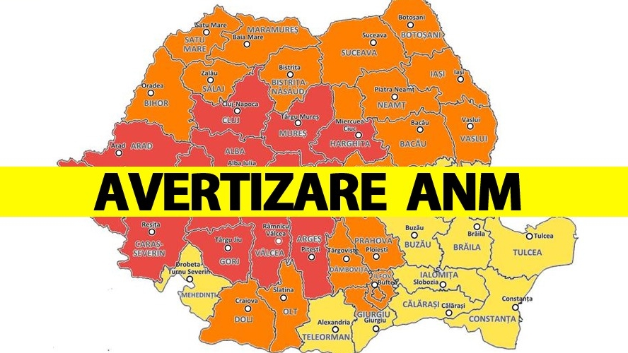 ANM, avertizare meteo groaznică. Care orașe din România vor fi cele mai afectate de vreme