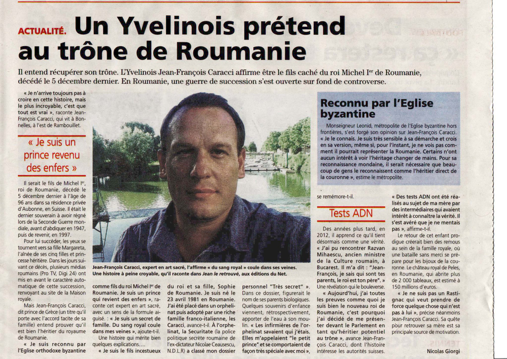 ”Eu sunt un prinț revenit din Infern”, susține Jean-François Caracci