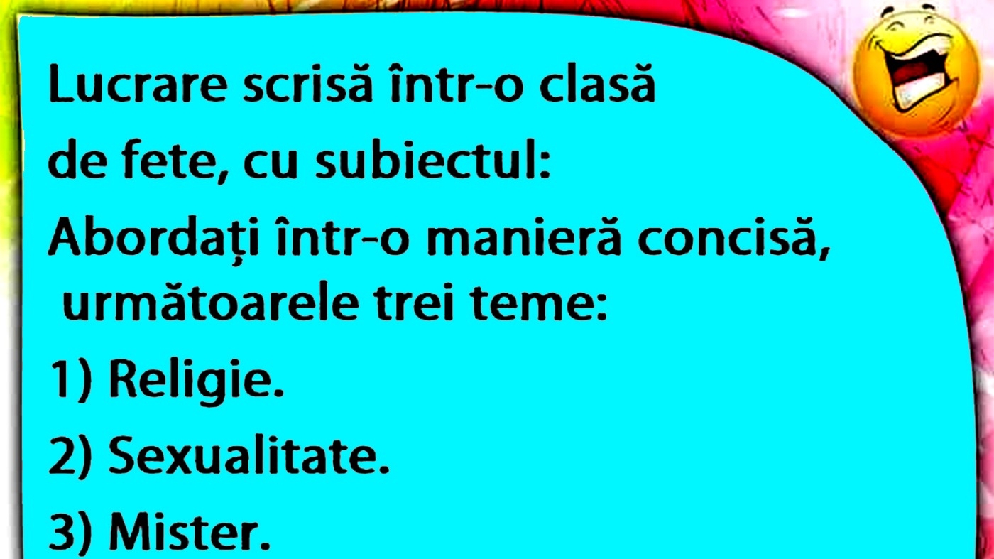 BANC | Lucrare scrisă, într-o clasă de fete