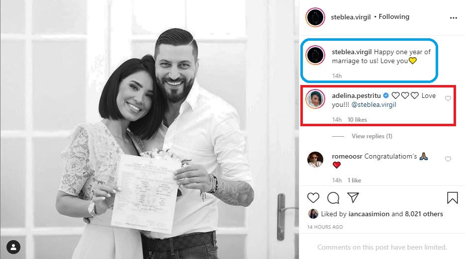 Adelina Pestrițu, mesaj-surpriză la un an de la cununia cu Virgil Șteblea! Gestul făcut în public de soțul vedetei a atras atenția tuturor