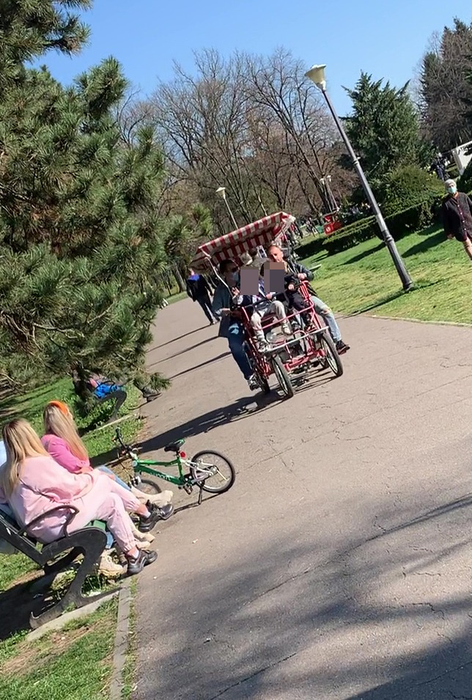 Andreea Bănică, în parc împreună cu familia și niște prieteni