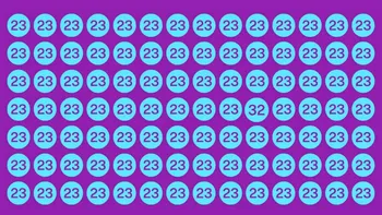 Test de inteligență | Nu toate numerele din imagine sunt 23. Găsiți-l pe singurul diferit, în maximum 5 secunde!