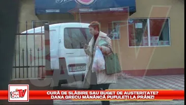 Cura de slabire sau buget de austeritate? Dana Grecu mananca pufuleti la pranz!