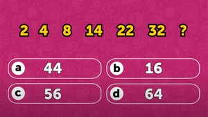Test IQ pentru genii | Ce număr urmează în seria: 2, 4, 8, 14, 22, 32?