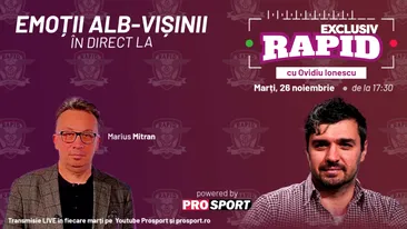 Vineri avem PRIMVS DERBY și îl prefațăm cu Marius Mitran, de la ora 17:30, pe YouTube - ProSport, la EXCLUSIV RAPID