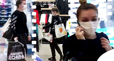 Simona Halep a umplut o sacoșă de rafie la shopping și a cărat-o pe umăr, ca pe o geantă de echipament