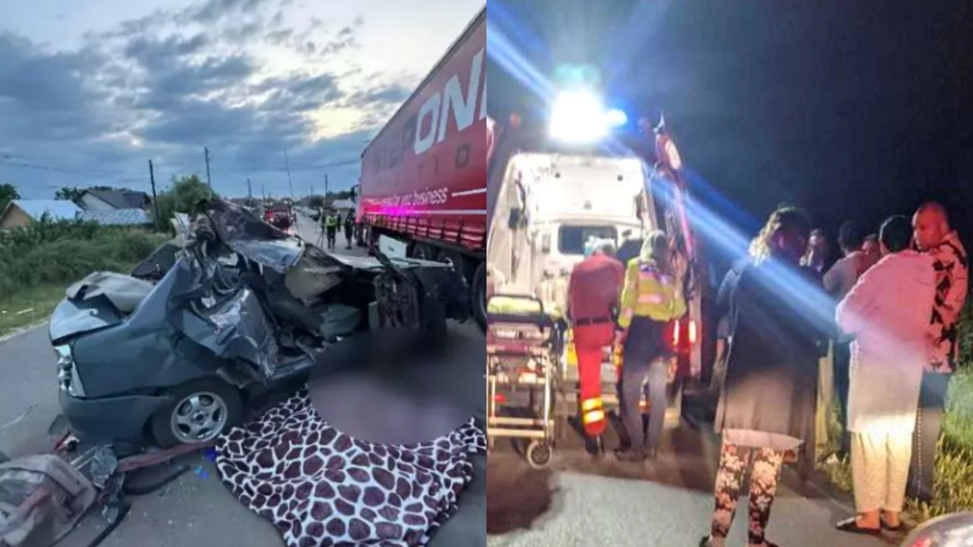 Accident tragic în Galați! O fată și un băiat, de 18 și 21 de ani, și-au pierdut viața după ce mașina în care se aflau a fost zdrobită de un TIR