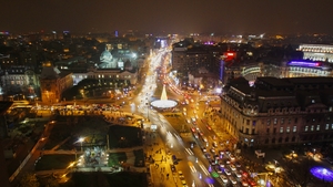 Imagini inedite cu Bucurestiul vazut de sus, dupa ce au fost aprinse luminitele de Sarbatori!