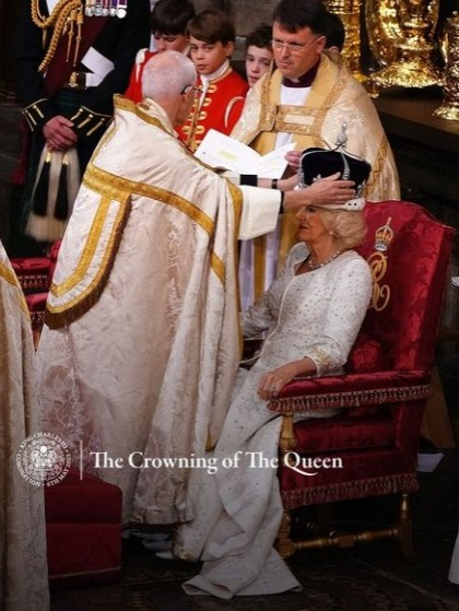 Regina consoartă Camilla, în timpul ceremoniei de încoronare / foto: Instagram The Royal Family