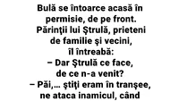 BANC | Bulă se întoarce acasă, în permisie, de pe front