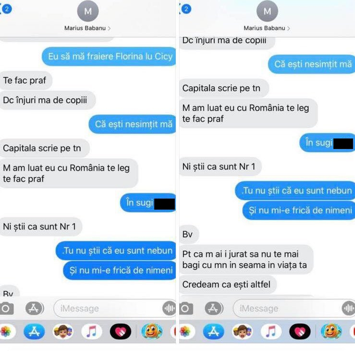 Manelistul Marius Babanu îl amenință pe interlopul Florin al lui Cici