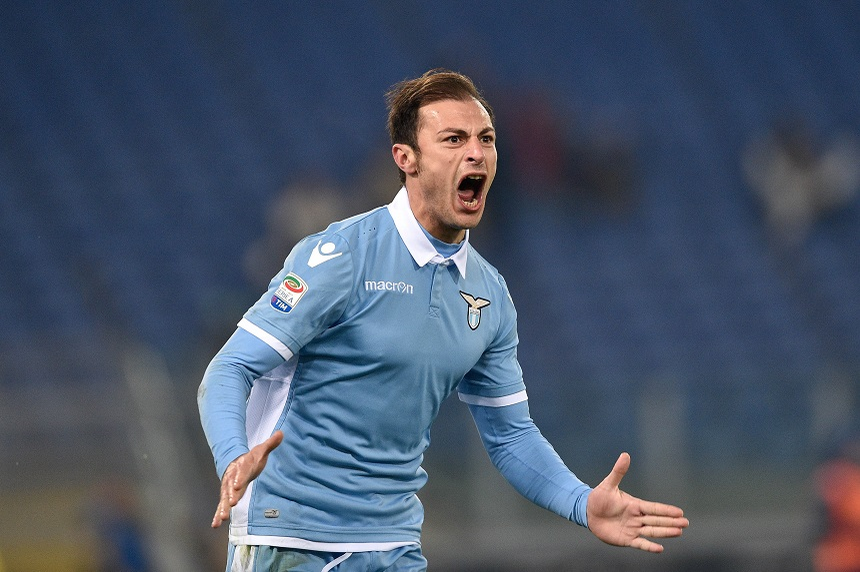 ROME, ITALY - DECEMBER 18: Stefan Radu (26) of SS Lazio celebrates his goal during the Serie A soccer match between SS Lazio and ACF Fiorentina at Stadio Olimpico on December 18, 2016 in Rome, Italy. Claudio Pasquazi / Anadolu Agency