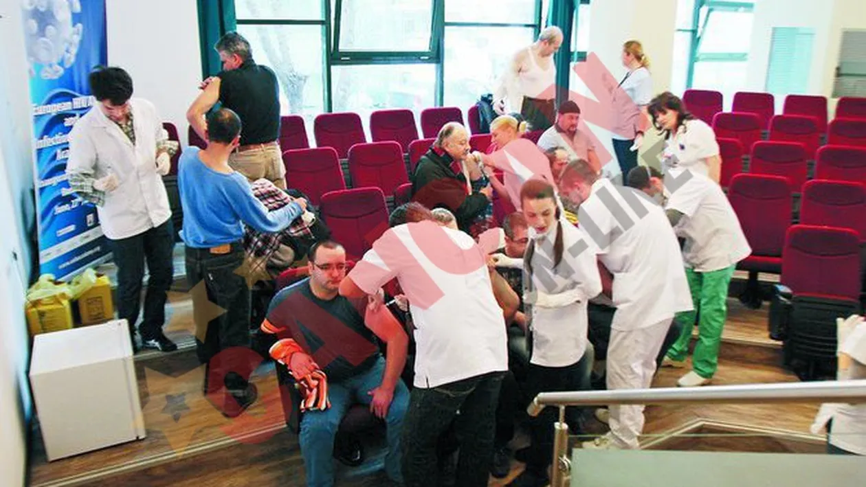 Vaccinari contra gripei porcine pe banda rulanta