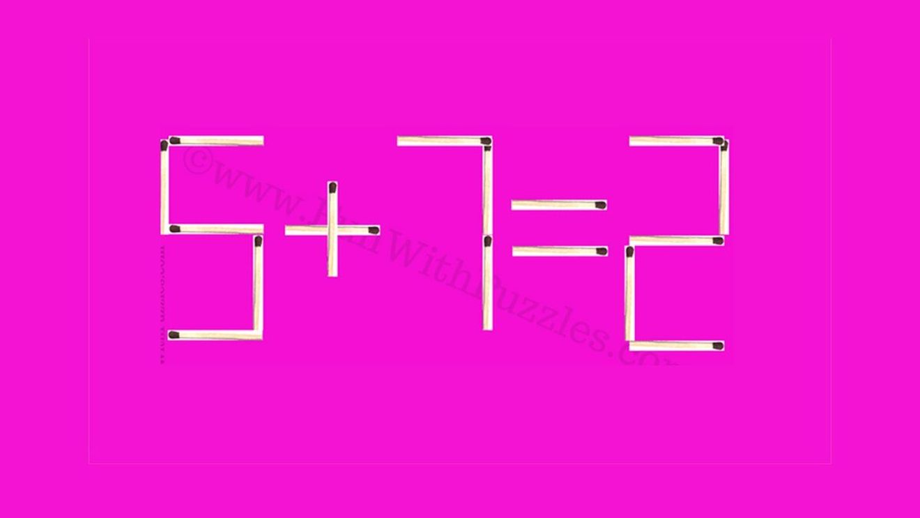 Test IQ cu chibrituri | Mută un singur băț pentru a corecta 5+7=2