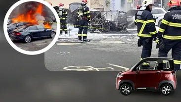 Cât a costat mașina care a ars ca o torță în București. Cine a adus pe piața din România vehiculele electrice din China