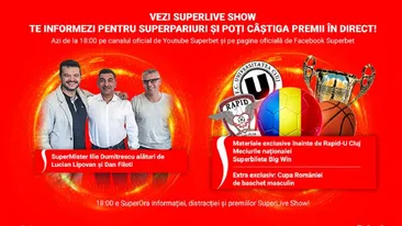 E SuperLive Show! Calificarea Tineretului, Finala de la Belfast, Rapid-UCluj, superinvitați și premii în direct! Vezi emisiunea în direct online de la 18:00!