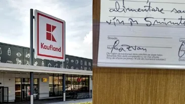 Biletul emoționant lăsat de un bucureștean în Kaufland Militari. Angajații au crezut că nu văd bine ce era scris