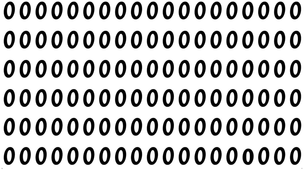 Iluzie optică virală | Găsiți cifra 0 camuflată în această imagine. 98 dintre 100 de oameni nu reușesc!