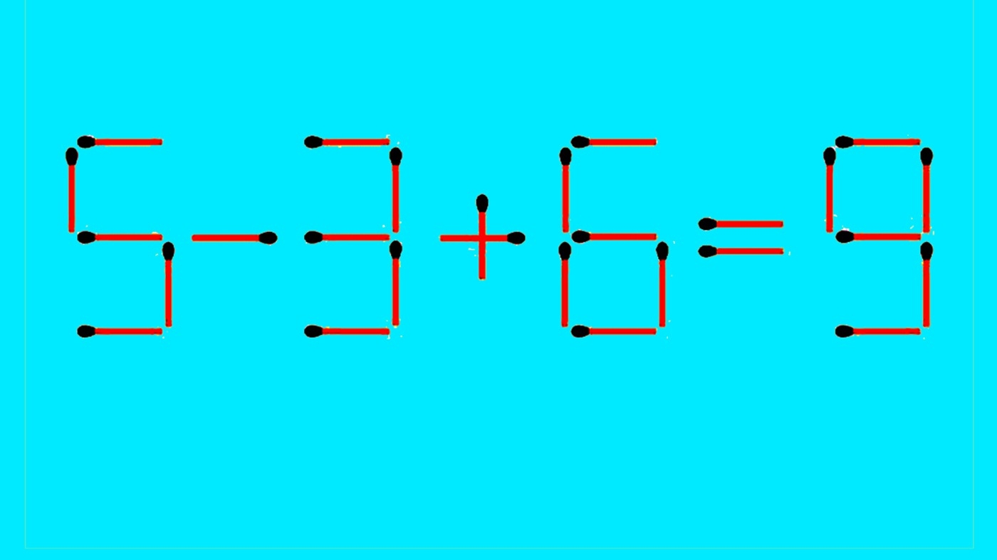 Test de inteligență | Adăugați un chibrit pentru a corecta 5 - 3 + 6 = 9