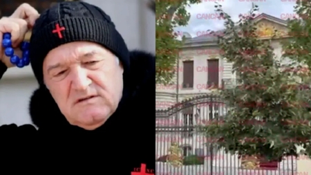 Ce a apărut scris pe gardul palatului lui Gigi Becali. Imaginile surprinse în miezul zilei