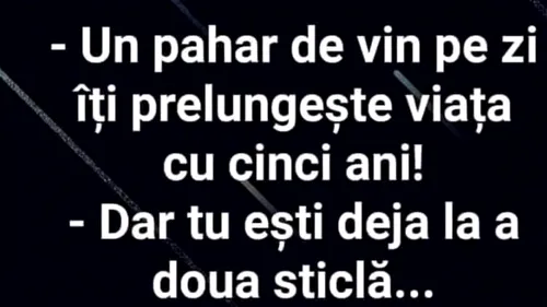 BANC | Un pahar de vin pe zi îți prelungește viața cu 5 ani