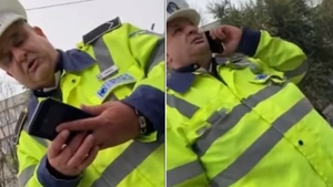 Dialog uluitor în București! Scandalul între un polițist de la rutieră și unul local s-a încheiat așa: a sunat șefii pentru a-l scăpa VIDEO