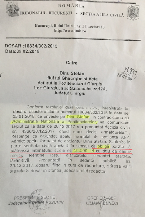 ”Fane Căpățână” a căștigat în instanță suma de 10.000 de lei drept daune morale