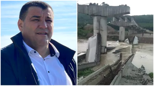 Un pod important din România s-a prăbușit azi, iar primarul ridică din umeri. “Nu aveam ce să facem”