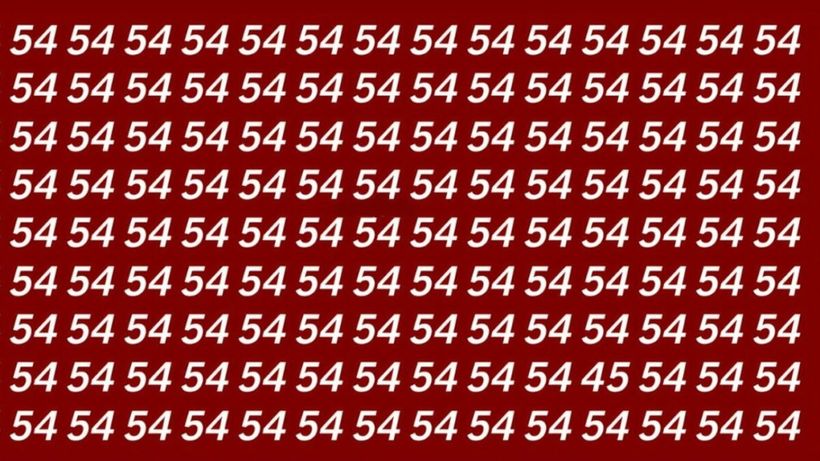 Iluzie optică virală | Găsiți numărul ’45’ din șirul de ’54’ în doar 7 secunde!
