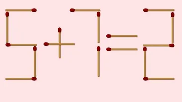 Cel mai simplu test IQ cu chibrituri | Mutați un singur băț, ca să transformați 5+7=2 într-o egalitate corectă!