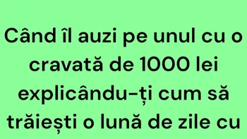 BANCUL ZILEI | Cravata de 1.000 lei
