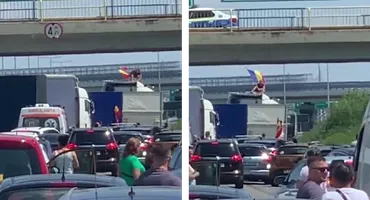 Un șofer a blocat autostrada A1 cu un camion, pe sensul Pitești – București. Ce a urmat apoi
