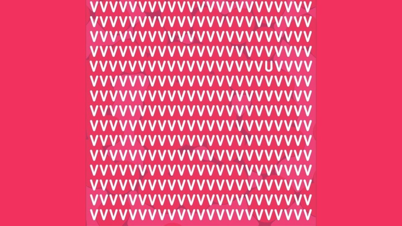 Test de perspicacitate | Găsește litera "U" ascunsă printre "V"-uri! Ai un IQ +140 dacă reușești în 11 secunde