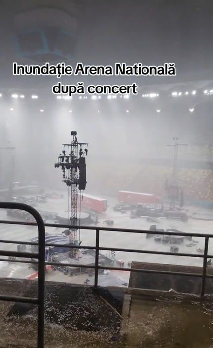 Inundație pe National Arena, după concertul Coldplay / sursă foto: Tik Tok