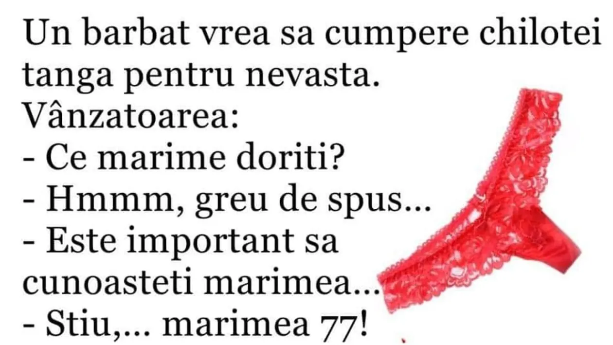 BANCUL ZILEI | Un bărbat vrea să cumpere tanga pentru nevastă