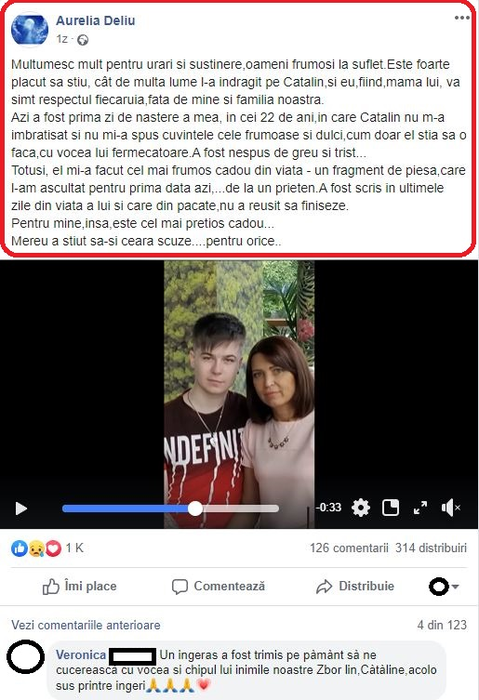 Abia acum s-a aflat! Cătălin Caragea a scris o melodie pentru mama lui înainte să se sinucidă. Aurelia Deliu a primit-o chiar de ziua ei, iar versurile piesei îți sfâșie sufletul