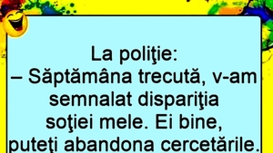 BANCUL ZILEI | Dispariția soției