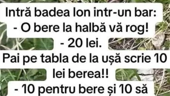 BANCUL ZILEI | Intră badea Ion într-un bar