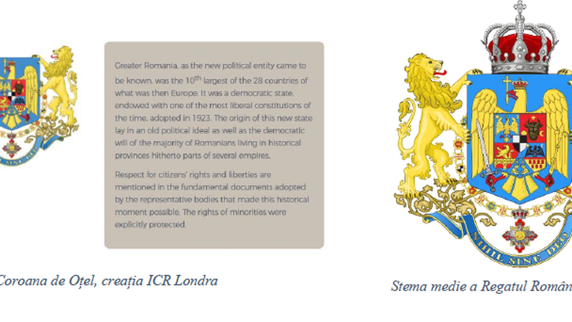 În anul Centenarului, ICR Londra mutilează stema României Mari pe bani publici