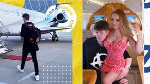 Puștiul cu nota de 100.000 € din NUBA, party fin cu sexy-durdulia în avionul privat de 19 mil. €