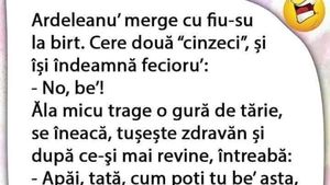 Bancul începutului de săptămână | Ardeleanul merge cu fiu-su la birt: "No, be'!"