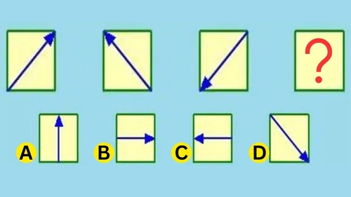 Test IQ exclusiv pentru genii | Care săgeată completează seria: A, B, C sau D?