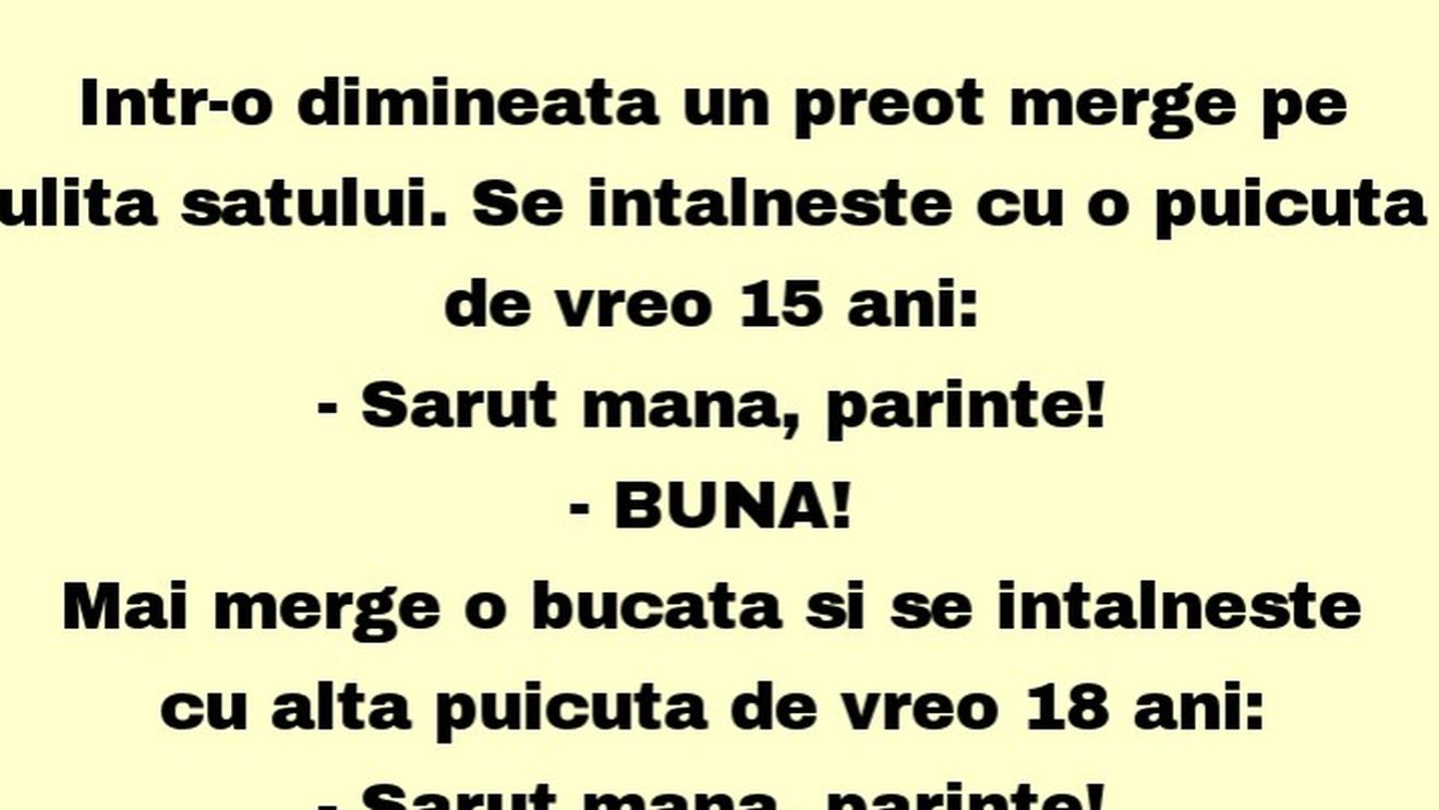 BANCUL ZILEI | Un preot merge pe ulița satului