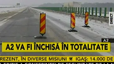 Autostrada A2 a fost inchisa in totalitate