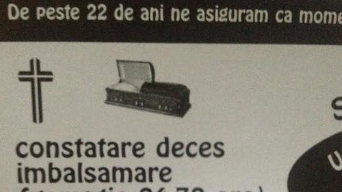 Nu o sa iti vina sa crezi cum isi face reclama o firma de pompe funebre!